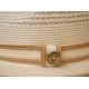 Bruno Capelo Ivory / Caramel Contrast Stitched Braided Fedora Straw Hat SI-962